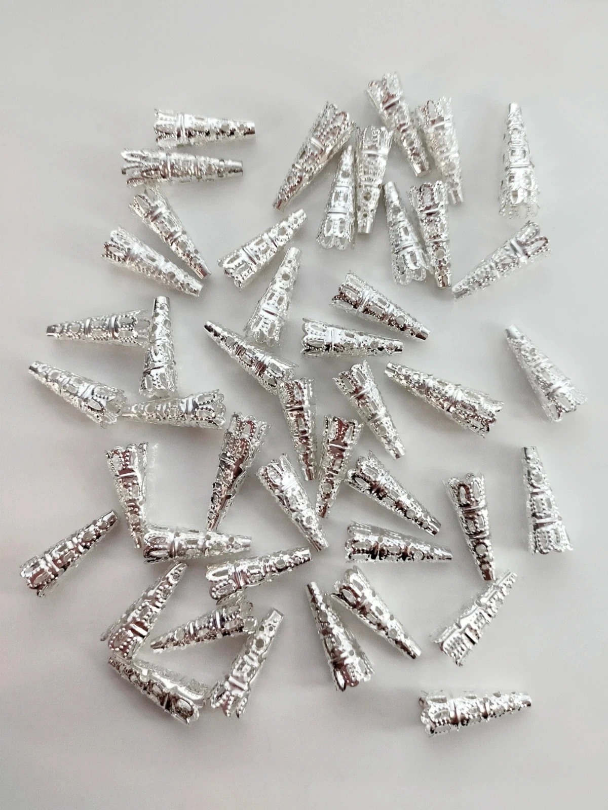 50 coupelles calottes bijoux argentées clair Lot n°6751